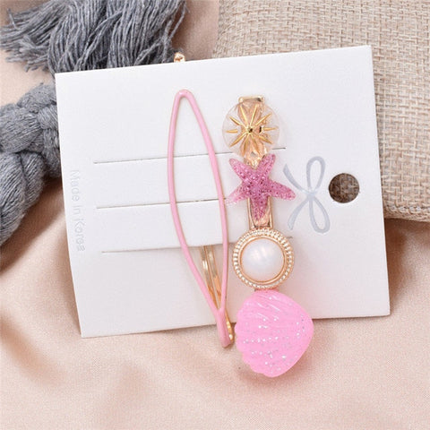 Pearl Hair Clip Set Shell Barrettes 2019 Fashion Korea  Imitiation for Women Girls Handmade  Flowers Hairpins Hair Accessories