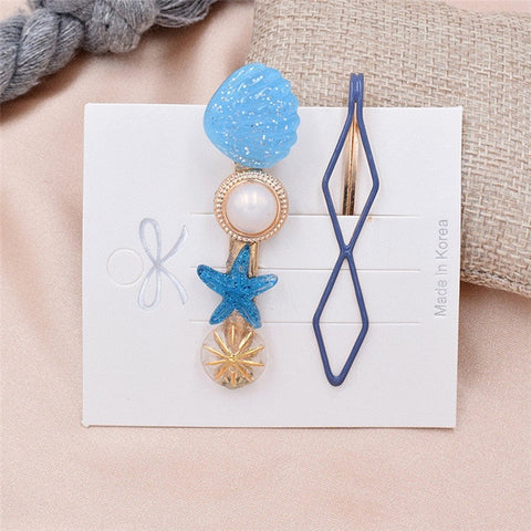 Pearl Hair Clip Set Shell Barrettes 2019 Fashion Korea  Imitiation for Women Girls Handmade  Flowers Hairpins Hair Accessories