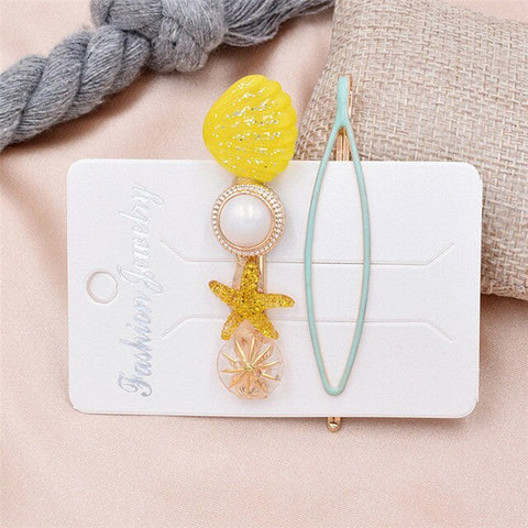 Pearl Hair Clip Set Shell Barrettes 2019 Fashion Korea  Imitiation for Women Girls Handmade  Flowers Hairpins Hair Accessories