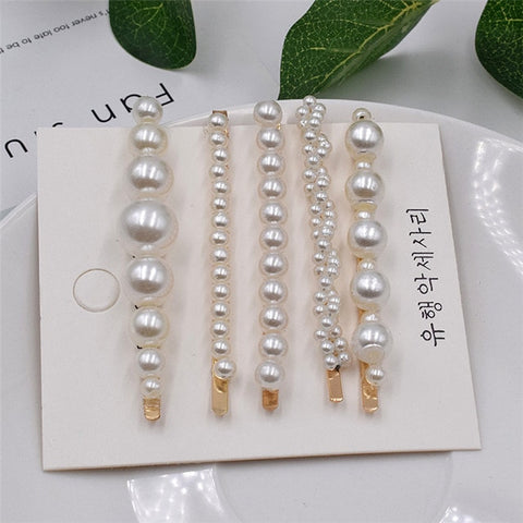 Pearl Hair Clip Set Shell Barrettes 2019 Fashion Korea  Imitiation for Women Girls Handmade  Flowers Hairpins Hair Accessories