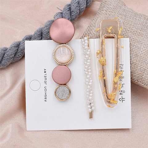 Pearl Hair Clip Set Shell Barrettes 2019 Fashion Korea  Imitiation for Women Girls Handmade  Flowers Hairpins Hair Accessories