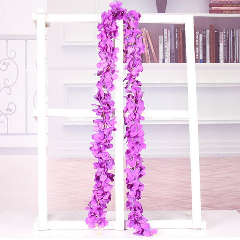 180cm hydrange wisteria flower vine artificial flower wreath silk garland vine silk wisteria rattan wedding home wall decoration