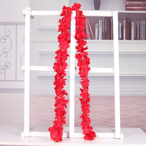 180cm hydrange wisteria flower vine artificial flower wreath silk garland vine silk wisteria rattan wedding home wall decoration