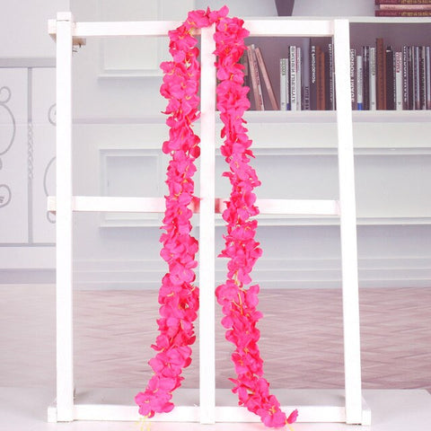 180cm hydrange wisteria flower vine artificial flower wreath silk garland vine silk wisteria rattan wedding home wall decoration