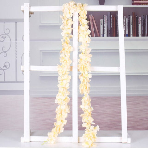 180cm hydrange wisteria flower vine artificial flower wreath silk garland vine silk wisteria rattan wedding home wall decoration