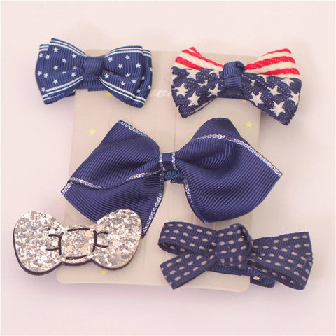 1 Set =5PCS girls flowers hair clips cartoon hairpins toddlers kids Children Animal Bow SAFE Barrettes Hair Accessories Headwear