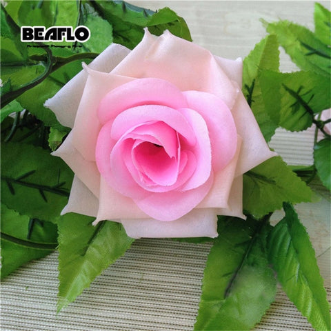 2.4m Silk Artificial Roses Flowers Rattan String Vine with Green Leaves For Home Wedding Garden Decoration Hanging Garland Wall