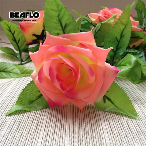 2.4m Silk Artificial Roses Flowers Rattan String Vine with Green Leaves For Home Wedding Garden Decoration Hanging Garland Wall