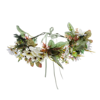 Haimeikang New Summer Women Bezel Flower Crown For Bridal Floral Headband Wreath Wedding Hair Accessories Bridesmaid Tiara