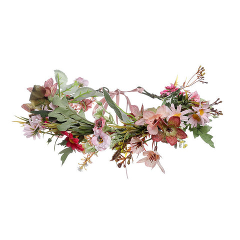 Haimeikang New Summer Women Bezel Flower Crown For Bridal Floral Headband Wreath Wedding Hair Accessories Bridesmaid Tiara