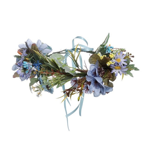 Haimeikang New Summer Women Bezel Flower Crown For Bridal Floral Headband Wreath Wedding Hair Accessories Bridesmaid Tiara