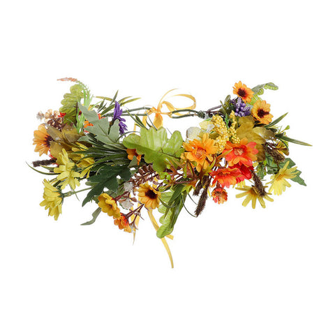 Haimeikang New Summer Women Bezel Flower Crown For Bridal Floral Headband Wreath Wedding Hair Accessories Bridesmaid Tiara