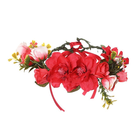 Haimeikang New Summer Women Bezel Flower Crown For Bridal Floral Headband Wreath Wedding Hair Accessories Bridesmaid Tiara