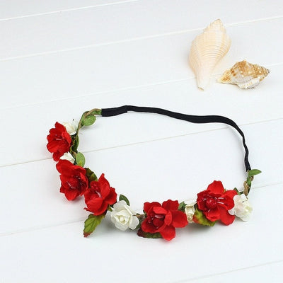 Hot Bohemian Flower Headband Handmade Floral Crown Hairband Party Wedding Wreath Bridal Headdress Elastic Hair Accessories