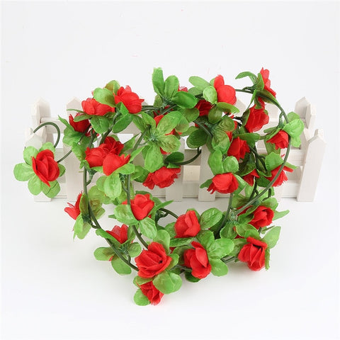 230cm String Fake Artificial Flowers Fake Silk Rose Flower Vine Garland Weddings Flower Wall for Home Garden Decoration