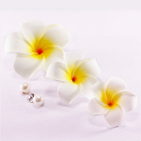 3pcs  4cm /6cm /8cm /10cm /12cmFoam Hawaiian Plumeria flower hairpin Frangipani Flower bridal hair clip