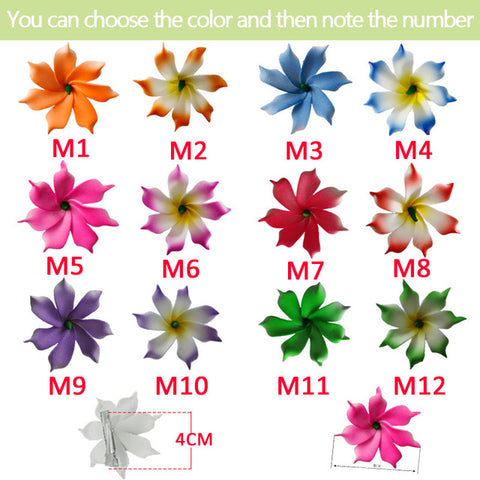 3pcs  4cm /6cm /8cm /10cm /12cmFoam Hawaiian Plumeria flower hairpin Frangipani Flower bridal hair clip