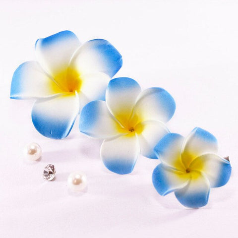 3pcs  4cm /6cm /8cm /10cm /12cmFoam Hawaiian Plumeria flower hairpin Frangipani Flower bridal hair clip