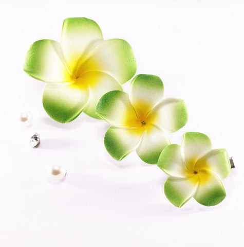 3pcs  4cm /6cm /8cm /10cm /12cmFoam Hawaiian Plumeria flower hairpin Frangipani Flower bridal hair clip