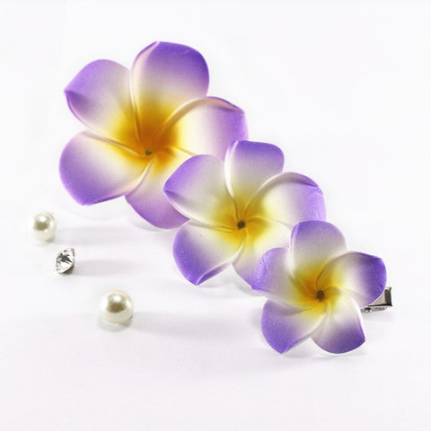 3pcs  4cm /6cm /8cm /10cm /12cmFoam Hawaiian Plumeria flower hairpin Frangipani Flower bridal hair clip