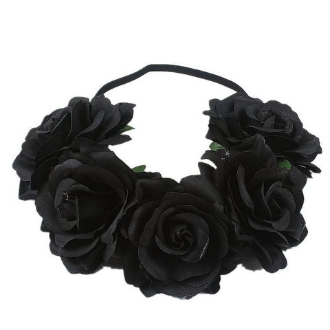 Bohemia Bride Rose Flower Wreath Headbands Girls Fashion Crown Hairband Wedding Headband Garland Hair Accessories