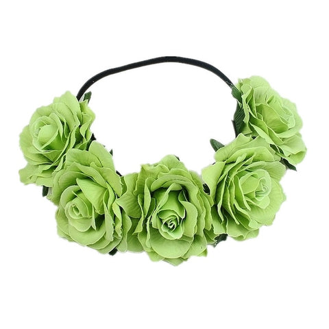 Bohemia Bride Rose Flower Wreath Headbands Girls Fashion Crown Hairband Wedding Headband Garland Hair Accessories