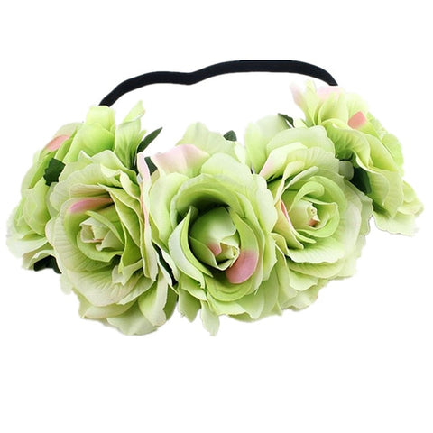 Bohemia Bride Rose Flower Wreath Headbands Girls Fashion Crown Hairband Wedding Headband Garland Hair Accessories