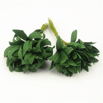 20pcs Green Christmas Pe Leaves Artificial Flower  For Wedding Decoration Garland Rose Leaf Decorative cheap Craft Fake Flowers