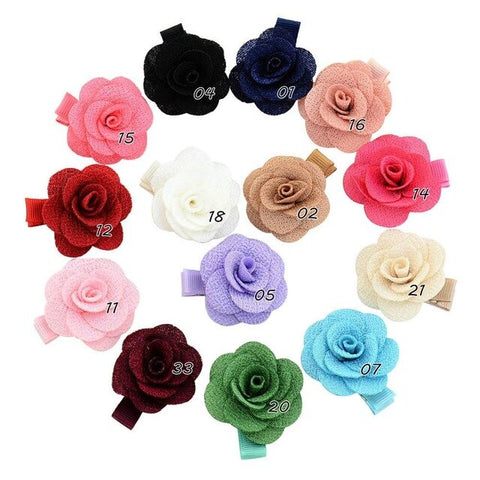 1 Pcs Baby hair solid Chiffon Flower clips Newborn baby Mini Hair Clips Hair Accessories Kids Hair Barrettes girls clips