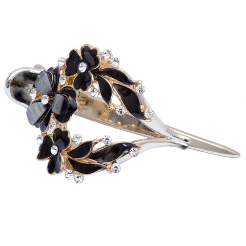 Haimeikang Female Colorful Flower Hollow Heart Hair Clip Barrette Hair Accessories Women Fashion Rhinestone Hairpin Headwear