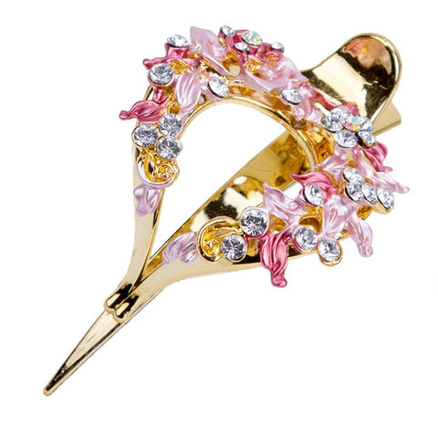 Haimeikang Female Colorful Flower Hollow Heart Hair Clip Barrette Hair Accessories Women Fashion Rhinestone Hairpin Headwear