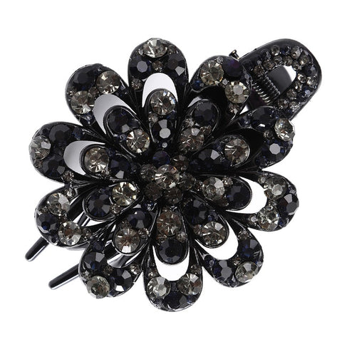 Haimeikang Female Colorful Flower Hollow Heart Hair Clip Barrette Hair Accessories Women Fashion Rhinestone Hairpin Headwear