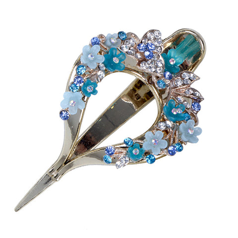 Haimeikang Female Colorful Flower Hollow Heart Hair Clip Barrette Hair Accessories Women Fashion Rhinestone Hairpin Headwear