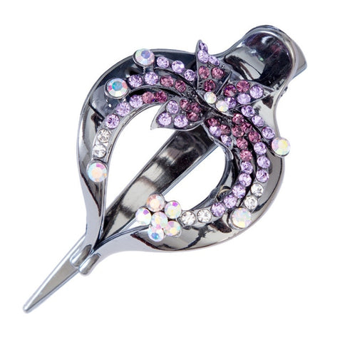 Haimeikang Female Colorful Flower Hollow Heart Hair Clip Barrette Hair Accessories Women Fashion Rhinestone Hairpin Headwear