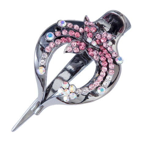 Haimeikang Female Colorful Flower Hollow Heart Hair Clip Barrette Hair Accessories Women Fashion Rhinestone Hairpin Headwear