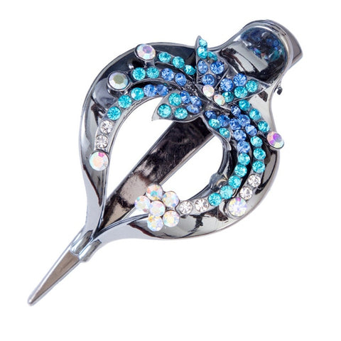 Haimeikang Female Colorful Flower Hollow Heart Hair Clip Barrette Hair Accessories Women Fashion Rhinestone Hairpin Headwear