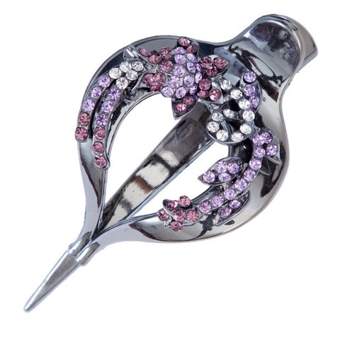 Haimeikang Female Colorful Flower Hollow Heart Hair Clip Barrette Hair Accessories Women Fashion Rhinestone Hairpin Headwear