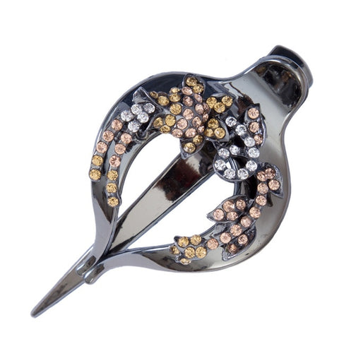 Haimeikang Female Colorful Flower Hollow Heart Hair Clip Barrette Hair Accessories Women Fashion Rhinestone Hairpin Headwear