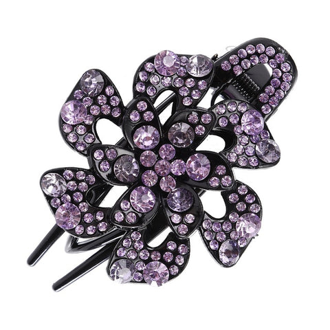 Haimeikang Female Colorful Flower Hollow Heart Hair Clip Barrette Hair Accessories Women Fashion Rhinestone Hairpin Headwear