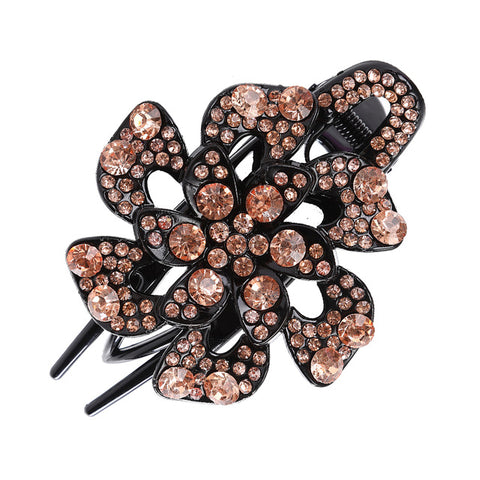 Haimeikang Female Colorful Flower Hollow Heart Hair Clip Barrette Hair Accessories Women Fashion Rhinestone Hairpin Headwear