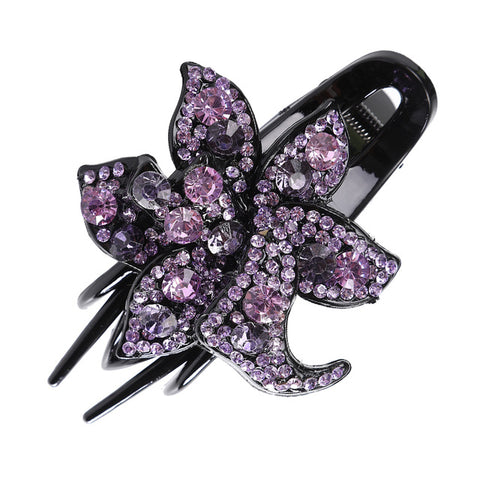 Haimeikang Female Colorful Flower Hollow Heart Hair Clip Barrette Hair Accessories Women Fashion Rhinestone Hairpin Headwear