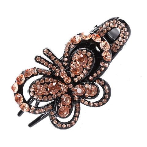 Haimeikang Female Colorful Flower Hollow Heart Hair Clip Barrette Hair Accessories Women Fashion Rhinestone Hairpin Headwear