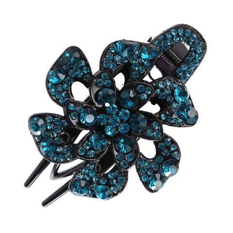 Haimeikang Female Colorful Flower Hollow Heart Hair Clip Barrette Hair Accessories Women Fashion Rhinestone Hairpin Headwear