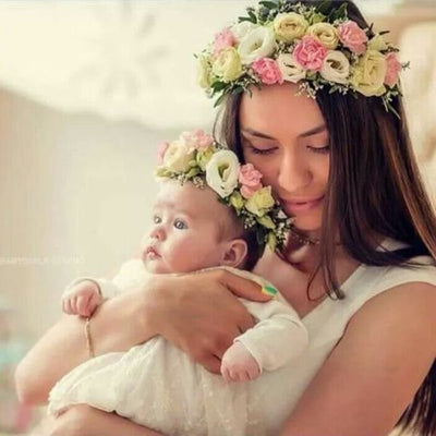 Mom and Me Matching Flower Headband 2020 Lovely Newborn Headband Flower Crown Wreath Mother Kids Garland Hair Band Accessories