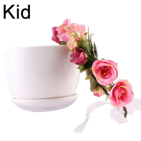 Mom and Me Matching Flower Headband 2020 Lovely Newborn Headband Flower Crown Wreath Mother Kids Garland Hair Band Accessories