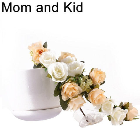 Mom and Me Matching Flower Headband 2020 Lovely Newborn Headband Flower Crown Wreath Mother Kids Garland Hair Band Accessories