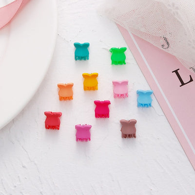 10 Pcs Girls Flower Hair Accessories Cute Rabbit Cat Hair Gripper Kawaii Candy Color Mini Crabs Hair Claws Crown Heart Hairpins