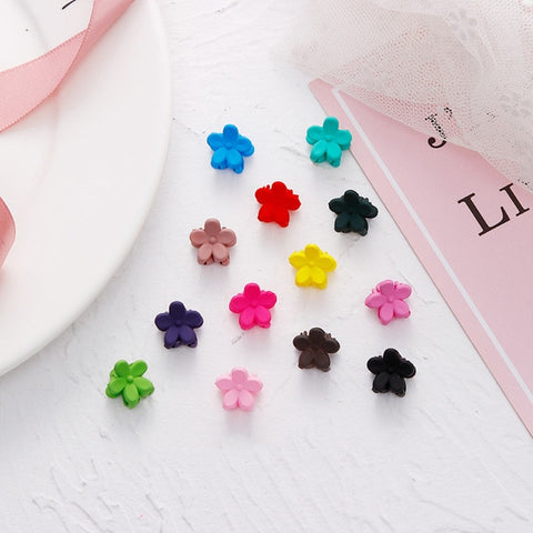 10 Pcs Girls Flower Hair Accessories Cute Rabbit Cat Hair Gripper Kawaii Candy Color Mini Crabs Hair Claws Crown Heart Hairpins