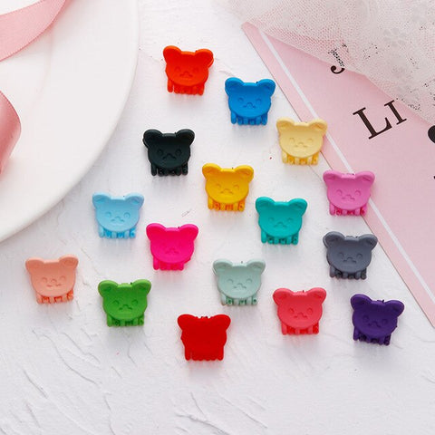 10 Pcs Girls Flower Hair Accessories Cute Rabbit Cat Hair Gripper Kawaii Candy Color Mini Crabs Hair Claws Crown Heart Hairpins