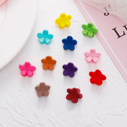 10 Pcs Girls Flower Hair Accessories Cute Rabbit Cat Hair Gripper Kawaii Candy Color Mini Crabs Hair Claws Crown Heart Hairpins